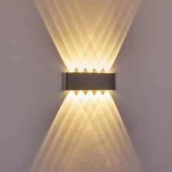 hofstein Abaiang Applique murale d'extérieur LED Argenté, 10 lumières