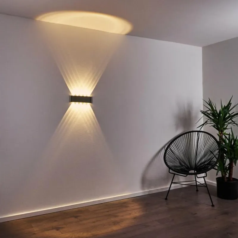 hofstein Abaiang Applique murale d'extérieur LED Argenté, 10 lumières
