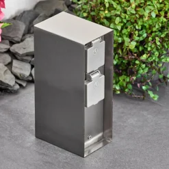 hofstein Abilene Prises électriques d'extérieur Acier inoxydable, Gris