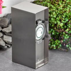 hofstein Abilene Prises électriques d'extérieur Acier inoxydable, Gris