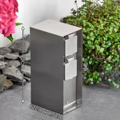 hofstein Abilene Prises électriques d'extérieur Acier inoxydable, Gris