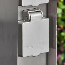 hofstein Abilene Prises électriques d'extérieur Acier inoxydable, Gris