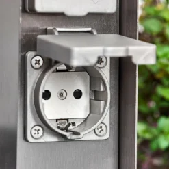 hofstein Abilene Prises électriques d'extérieur Acier inoxydable, Gris