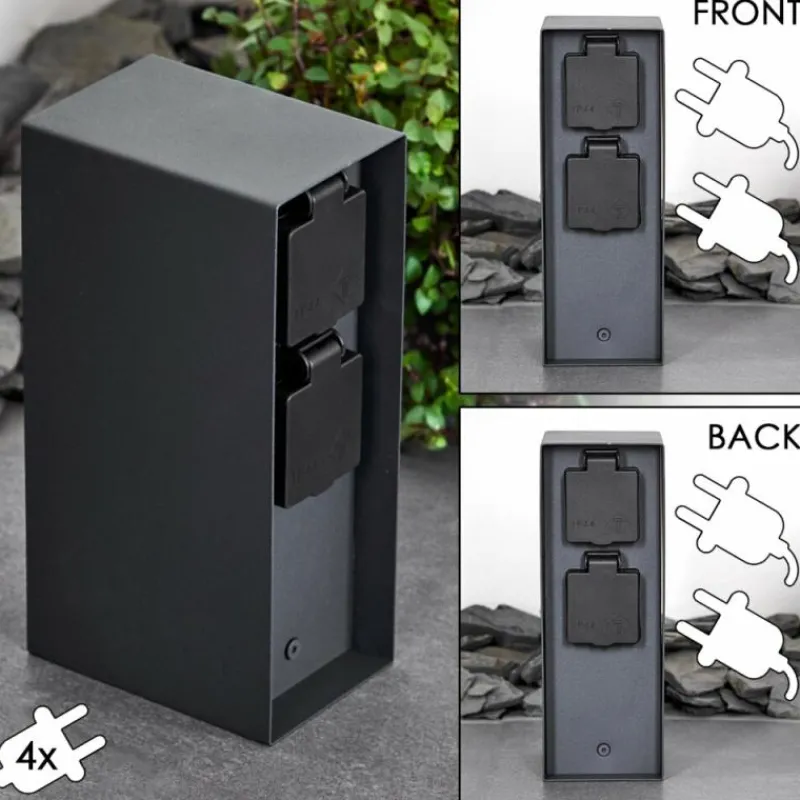 hofstein Abilene Prises électriques d'extérieur Anthracite