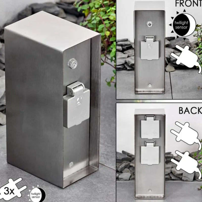 hofstein Abilene Prises électriques d'extérieur Acier inoxydable