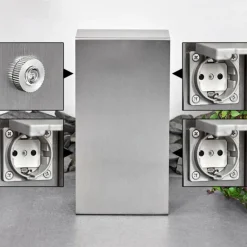 hofstein Abilene Prises électriques d'extérieur Acier inoxydable