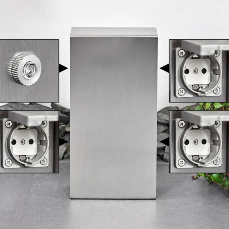 hofstein Abilene Prises électriques d'extérieur Acier inoxydable