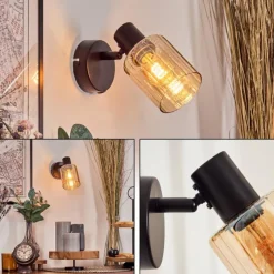 hofstein Aggebo Applique murale, Spot mural Noir, 1 lumière