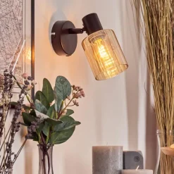 hofstein Aggebo Applique murale, Spot mural Noir, 1 lumière