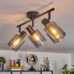 hofstein Aggebo Plafonnier Noir, 3 lumières