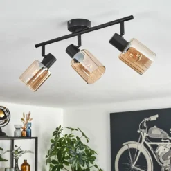 hofstein Aggebo Plafonnier Noir, 3 lumières