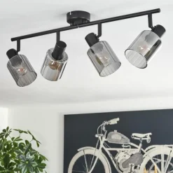 hofstein Aggebo Plafonnier Noir, 4 lumières