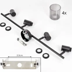 hofstein Aggebo Plafonnier Noir, 4 lumières