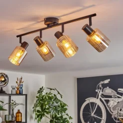 hofstein Aggebo Plafonnier Noir, 4 lumières