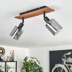 hofstein Aggebu Plafonnier Écru, Noir, 2 lumières