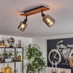 hofstein Aggebu Plafonnier Écru, Noir, 2 lumières