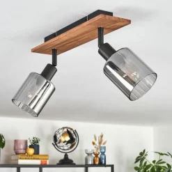 hofstein Aggebu Plafonnier Écru, Noir, 2 lumières