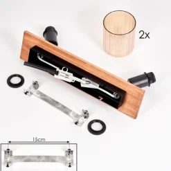 hofstein Aggebu Plafonnier Écru, Noir, 2 lumières