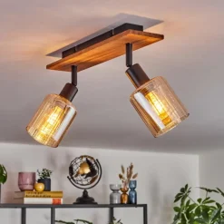 hofstein Aggebu Plafonnier Écru, Noir, 2 lumières