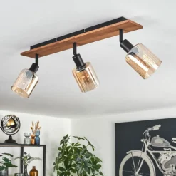 hofstein Aggebu Plafonnier Écru, Noir, 3 lumières