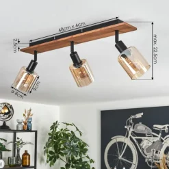 hofstein Aggebu Plafonnier Écru, Noir, 3 lumières