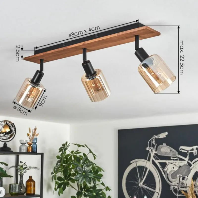 hofstein Aggebu Plafonnier Écru, Noir, 3 lumières