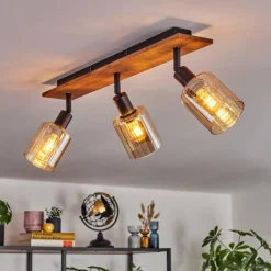 hofstein Aggebu Plafonnier Écru, Noir, 3 lumières