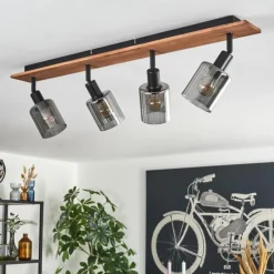 hofstein Aggebu Plafonnier Écru, Noir, 4 lumières