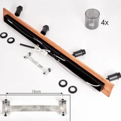 hofstein Aggebu Plafonnier Écru, Noir, 4 lumières