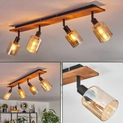 hofstein Aggebu Plafonnier Écru, Noir, 4 lumières