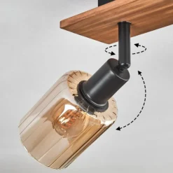 hofstein Aggebu Plafonnier Écru, Noir, 4 lumières