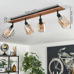 hofstein Aggebu Plafonnier Écru, Noir, 4 lumières