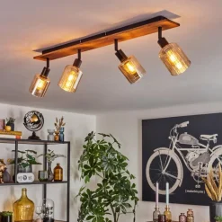 hofstein Aggebu Plafonnier Écru, Noir, 4 lumières