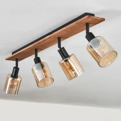 hofstein Aggebu Plafonnier Écru, Noir, 4 lumières