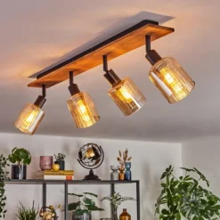 hofstein Aggebu Plafonnier Écru, Noir, 4 lumières