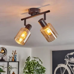 hofstein Aggebu Plafonnier Noir, 2 lumières