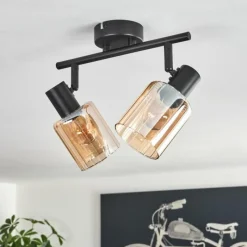 hofstein Aggebu Plafonnier Noir, 2 lumières