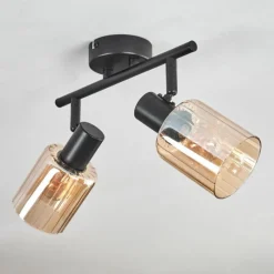 hofstein Aggebu Plafonnier Noir, 2 lumières