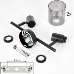 hofstein Aggebu Plafonnier Noir, 2 lumières