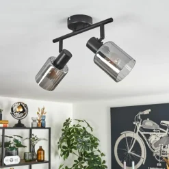 hofstein Aggebu Plafonnier Noir, 2 lumières