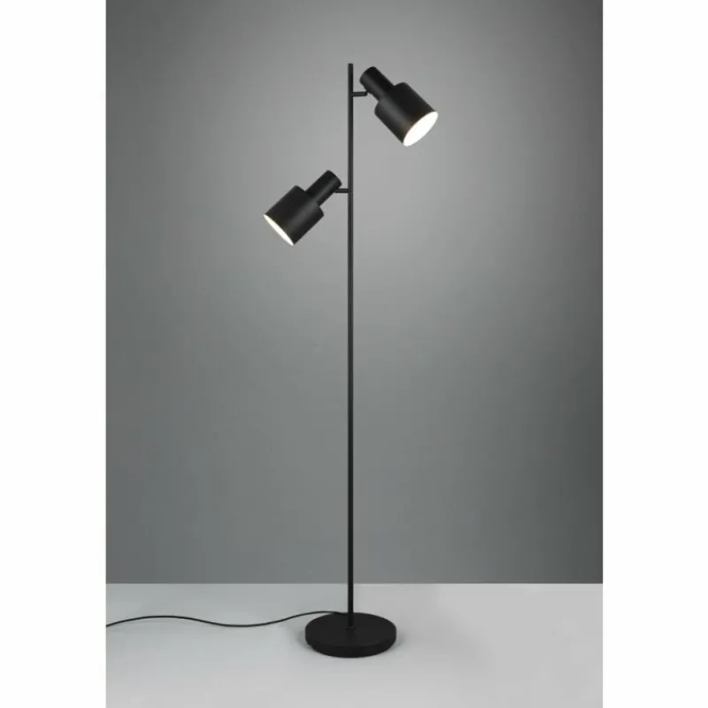 Luminaires Trio Agudo Lampadaire Noir, 2 lumières* Lampadaires Et Lampes Sur Pied