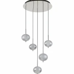 Lampes À Boules-Luminaires Globo Lighting Aida Suspension LED Chrome, 1 lumière