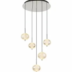 Lampes À Boules-Luminaires Globo Lighting Aida Suspension LED Chrome, 1 lumière