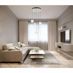 Lampes À Boules-Luminaires Globo Lighting Aida Suspension LED Chrome, 1 lumière