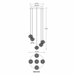 Lampes À Boules-Luminaires Globo Lighting Aida Suspension LED Chrome, 1 lumière