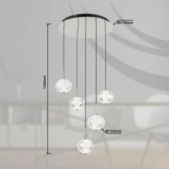 Lampes À Boules-Luminaires Globo Lighting Aida Suspension LED Chrome, 1 lumière