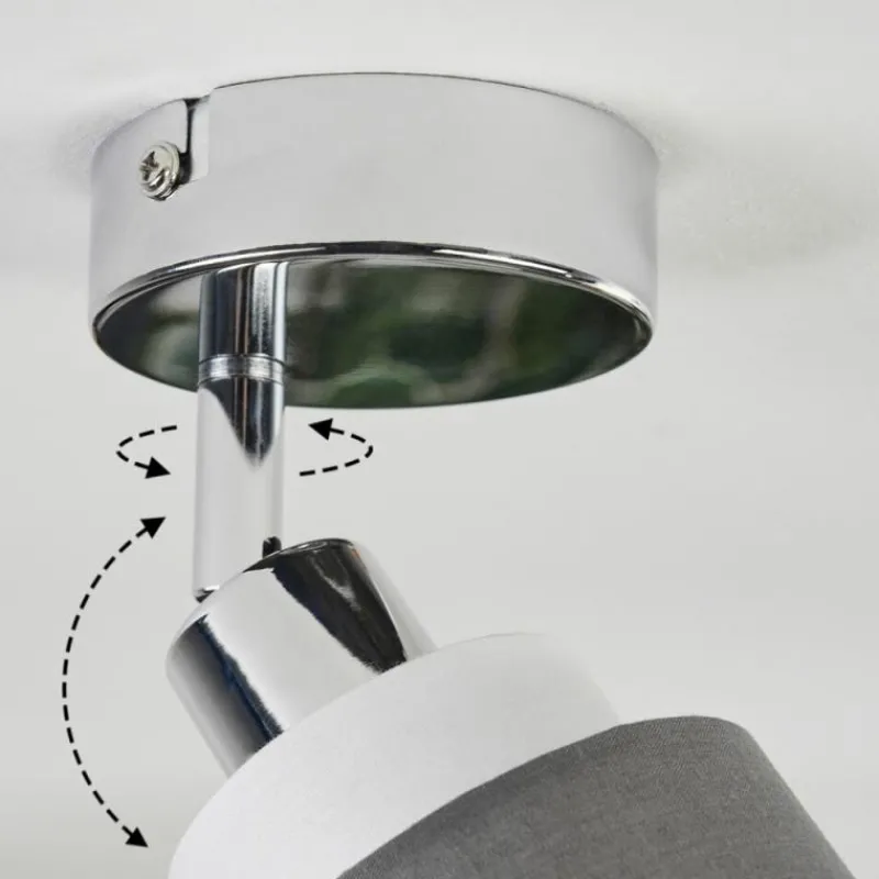 Lampes En Tissu-hofstein Ailer Plafonnier, Spot de plafond Chrome, 1 lumière