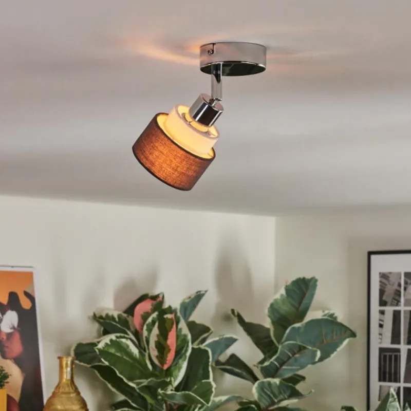 Lampes En Tissu-hofstein Ailer Plafonnier, Spot de plafond Chrome, 1 lumière