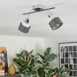 Lampes En Tissu-hofstein Ailer Plafonnier, Spot de plafond Chrome, 2 lumières