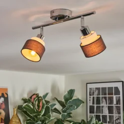 Lampes En Tissu-hofstein Ailer Plafonnier, Spot de plafond Chrome, 2 lumières